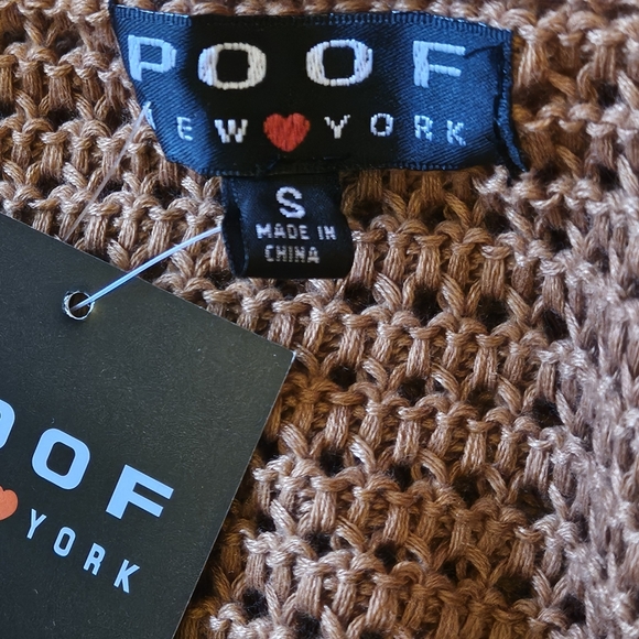 Poof New York Crochet Knit Tunic Top - Brown - Festival Boho - Size Small - Picture 5 of 8